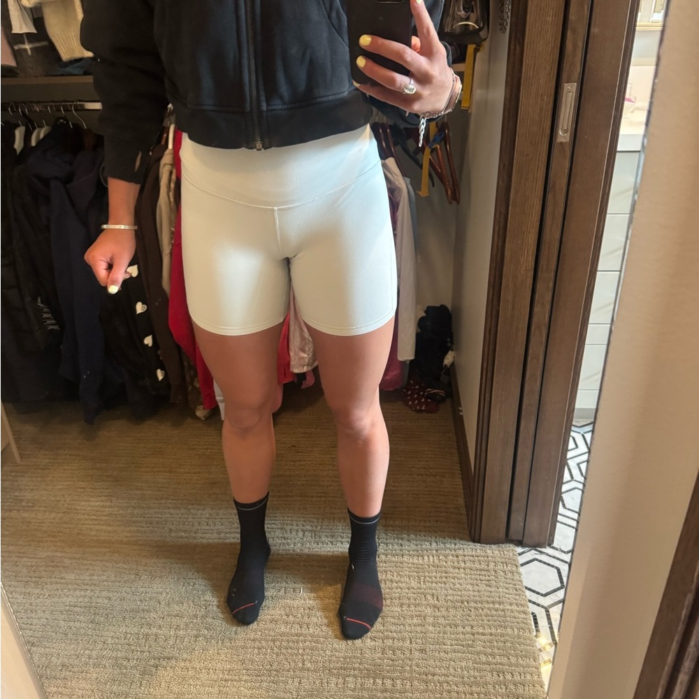 Lululemon White Bike Shorts